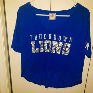 Detroit lions blue croptop